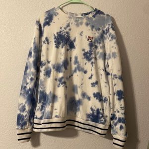Tie dye fila crewneck
